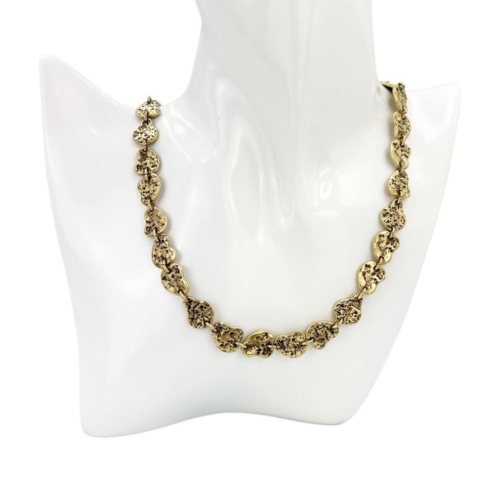 NWOT Lucky Brand | Hammered Gold Tone Nugget Necklace